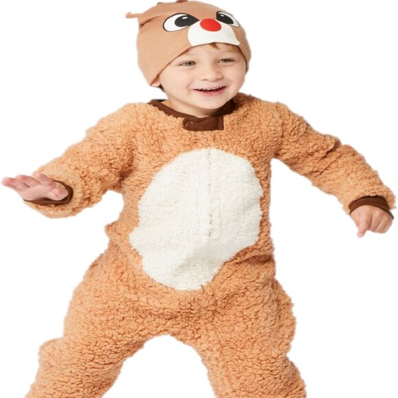 Rudolph Red Nosed Reindeer Union Suit Pajamas - Infant and Toddler - 6M-5T, NWT - Picture 3 of 4